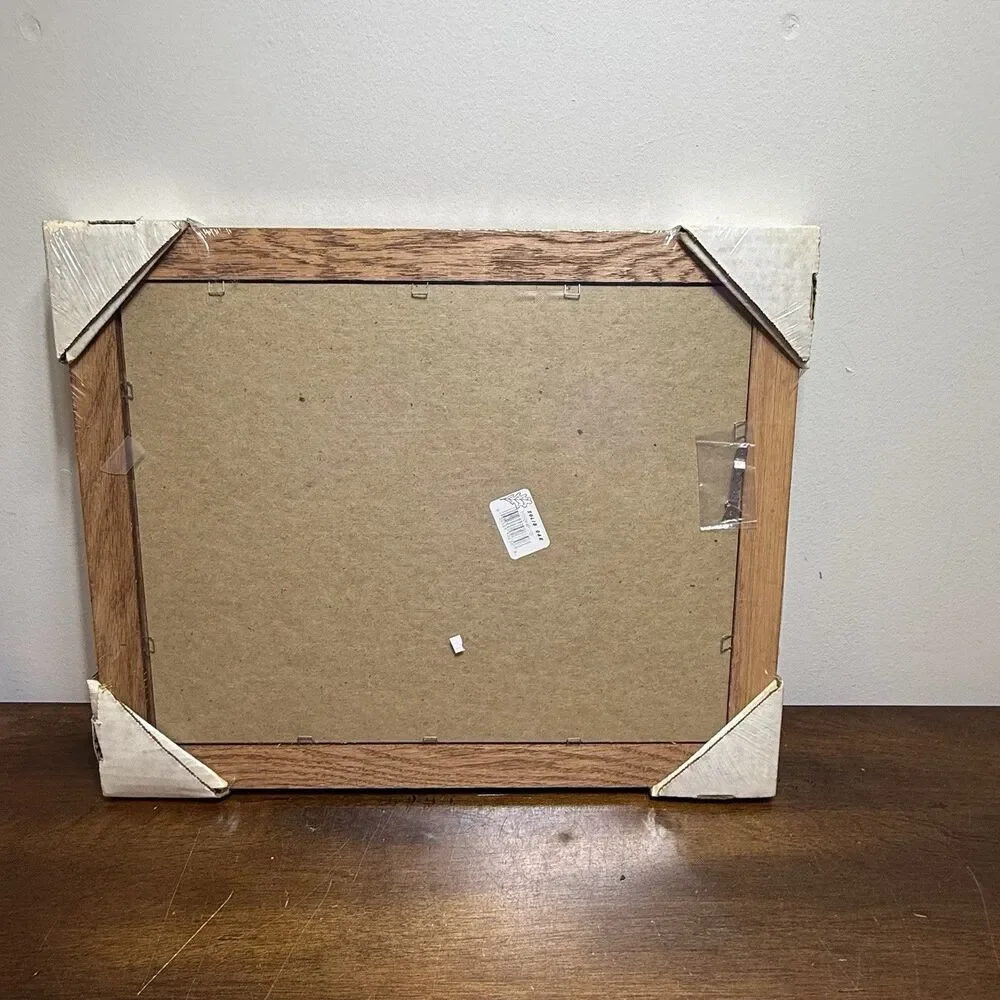 Vintage 1980s Wooden Multi Picture Collage Photo Frame 13x17 Oak NOS